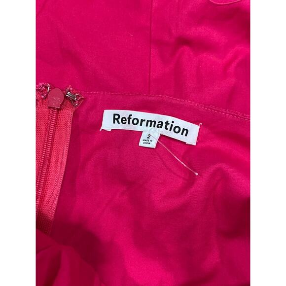 NEW / Reformation Farley Mini Dress Long Sleeve Mini Dress in Corvette - Picture 2 of 5